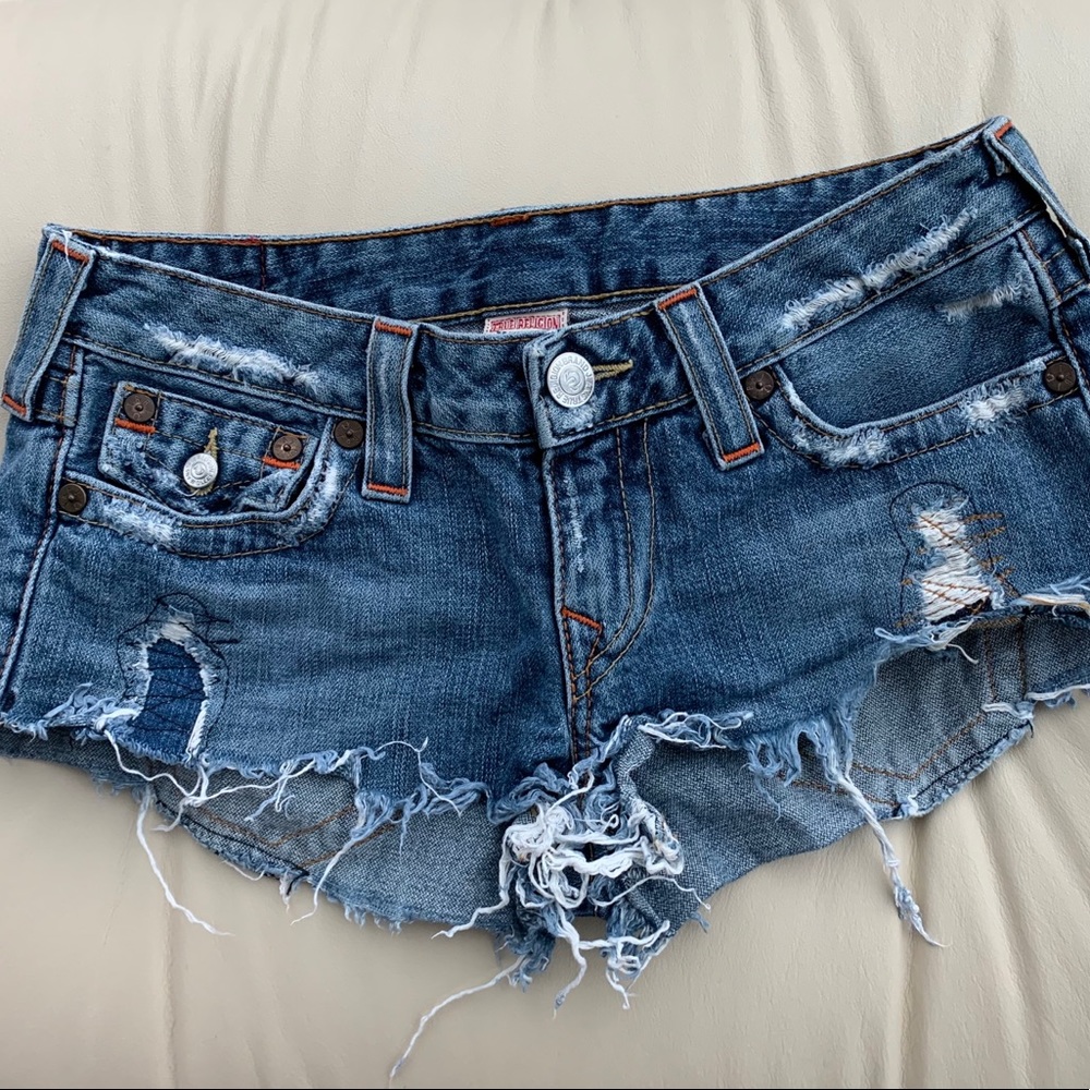 True Religion Denim Cutoff Shorts Sz 28